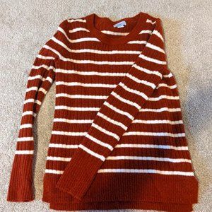 Women's Striped burnt orange Sweater- Size XS Never Worn
